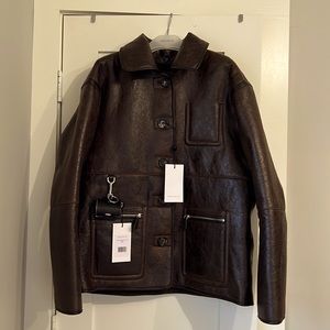 NWT Saks Potts Ada jacket. Reversible leather/shearling.